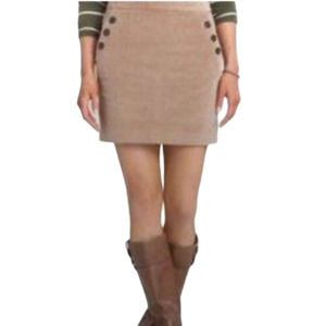 Banana Republic Khaki Corduroy Cotton Stretch Button Pocket Detail Mini Skirt